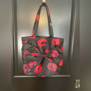 Kate Spade red poppy tote bag